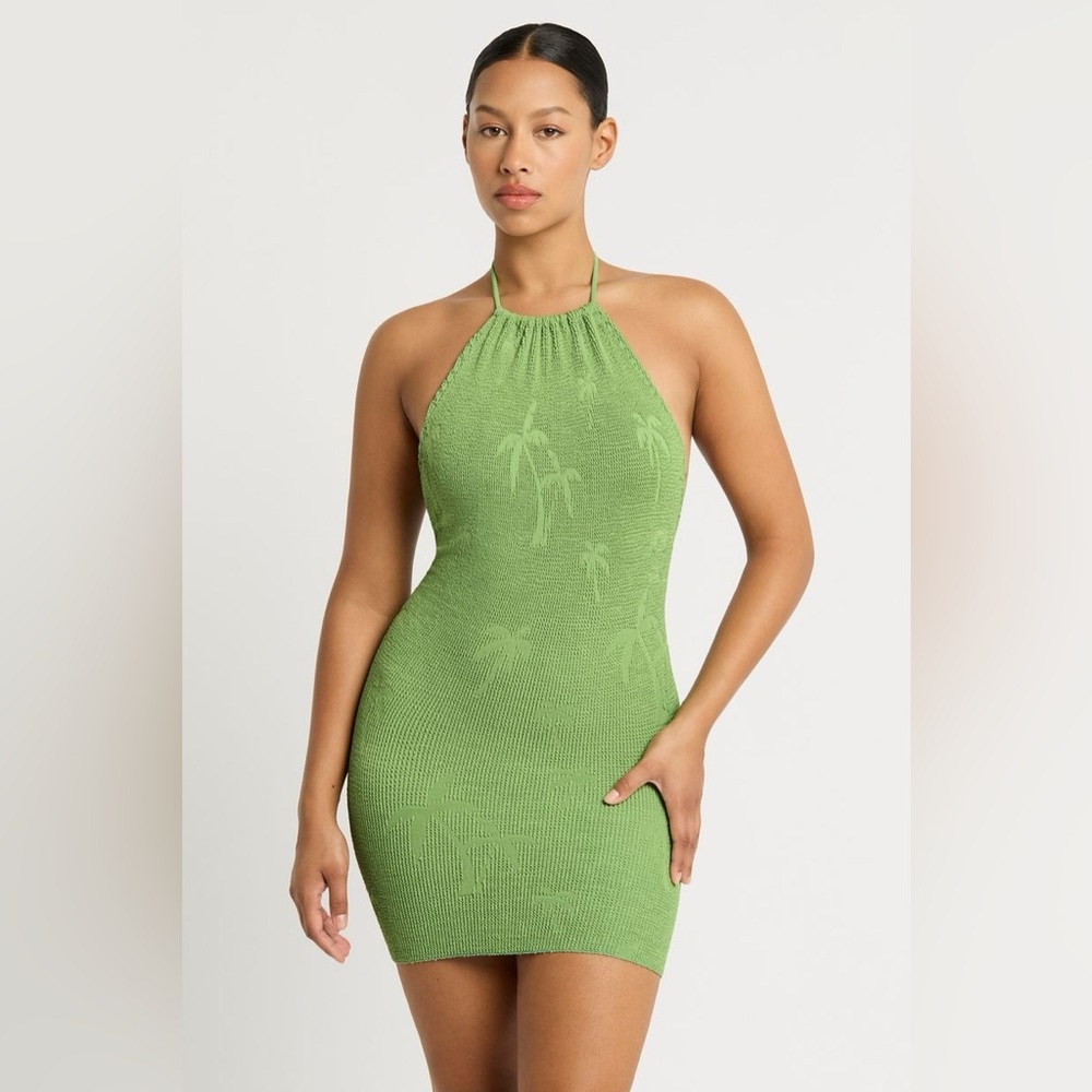 Bond-eye The Imogen Body-Con Cover up Minidress Matcha Palm, BRAND NEW,$220